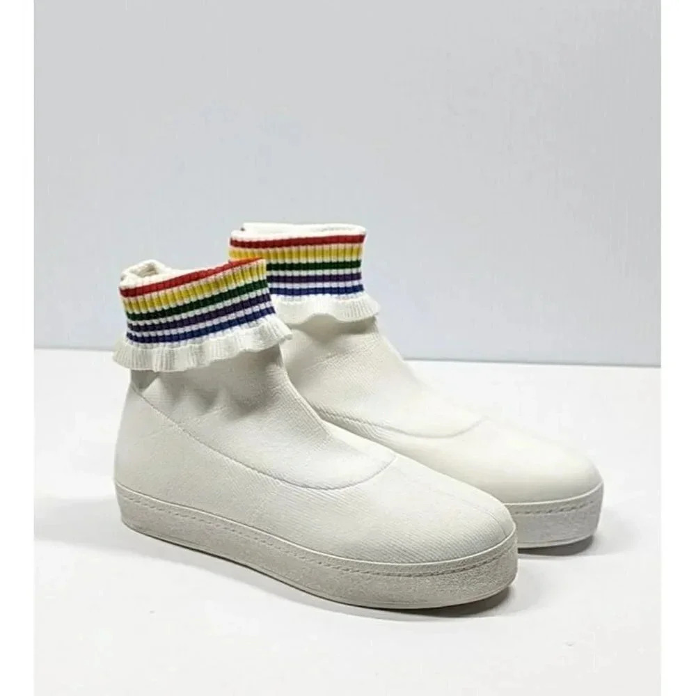 Opening Ceremony Women's Bobby Ruffled Sock Slip-On Sneakers Size 38 (MSRP $250) - Picture 4 of 10